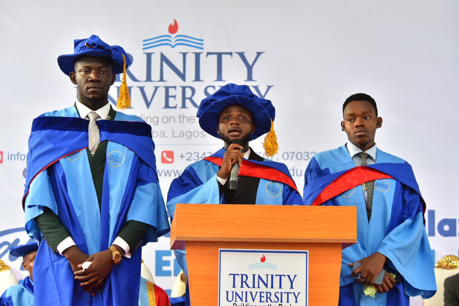 president of the trinity university alumni association, mr. faruq animashaun